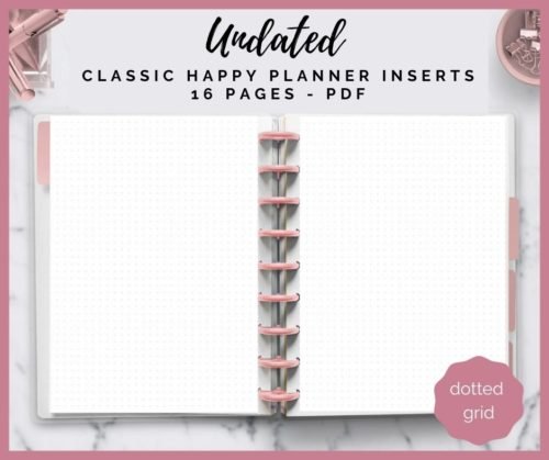 Un-dated Monthly/Weekly Classic Happy Planner Inserts